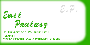 emil paulusz business card